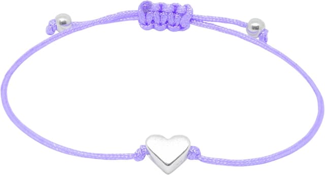 Detalle de Selfmade Jewelry Armband für Damen mit Herz aus Silber – Handmade Makramee mit Größenverstellung (inkl. Geschenk-Verpackung)