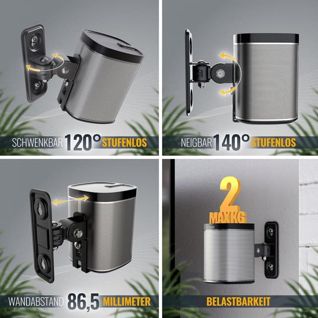 Thumbnail 2 de RICOO LH431-B Lautsprecher Wandhalterung 2 kg đ