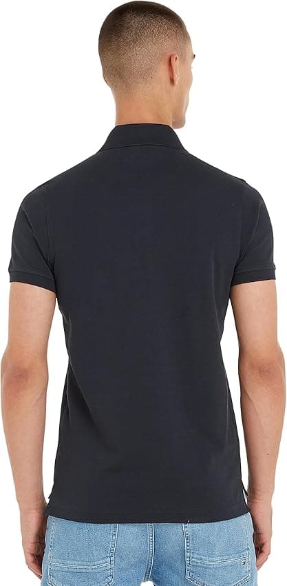 Detalle 2 de Tommy Hilfiger Polo Hombre 1985 Slim Fit Azul 🌟