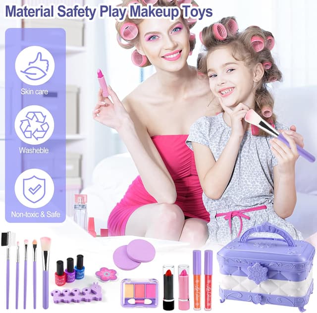Thumbnail 6 de YasinKidz 59 in 1 Kids Makeup Kit with 3-Color LED Mirror (Age 3+)