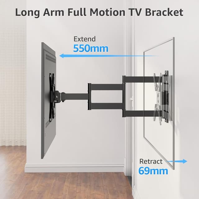Detalle de MOUNTUP 550mm TV-Wandhalterung mit 180° Drehung