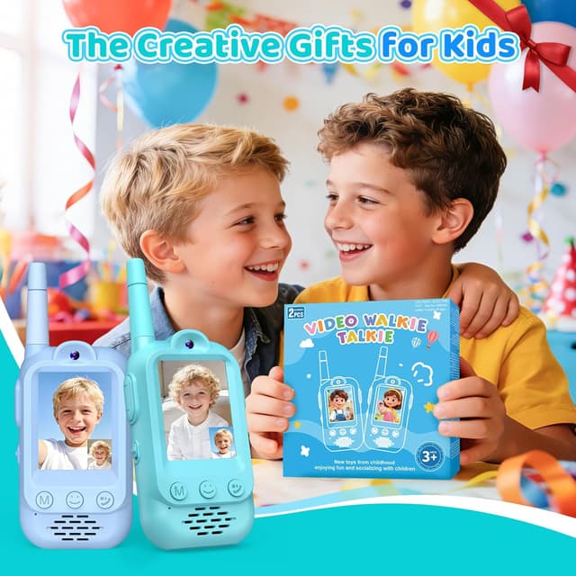 Thumbnail 6 de Wootoyz Video Walkie Talkies for Kids (Video, Push-to-talk) – Toddler Blue Green