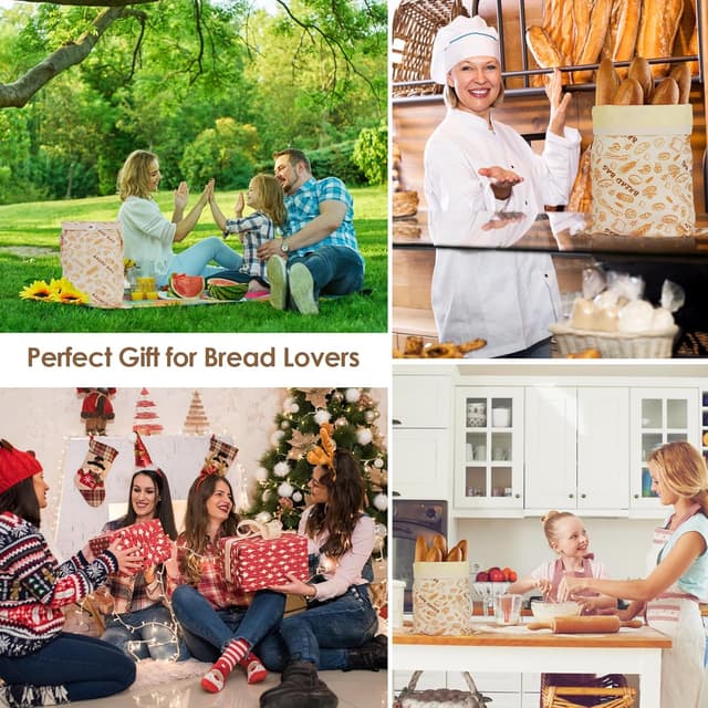 Thumbnail 6 de 2 Stück Bienenwachs-Brotbeutel 43×33 cm 🥖