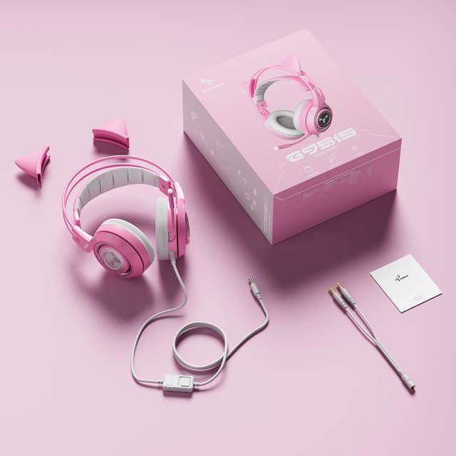 Thumbnail 6 de Somic G951S Rosa Gaming-Headset mit Mikrofon und Katzenohren (3,5-mm-Kabel)