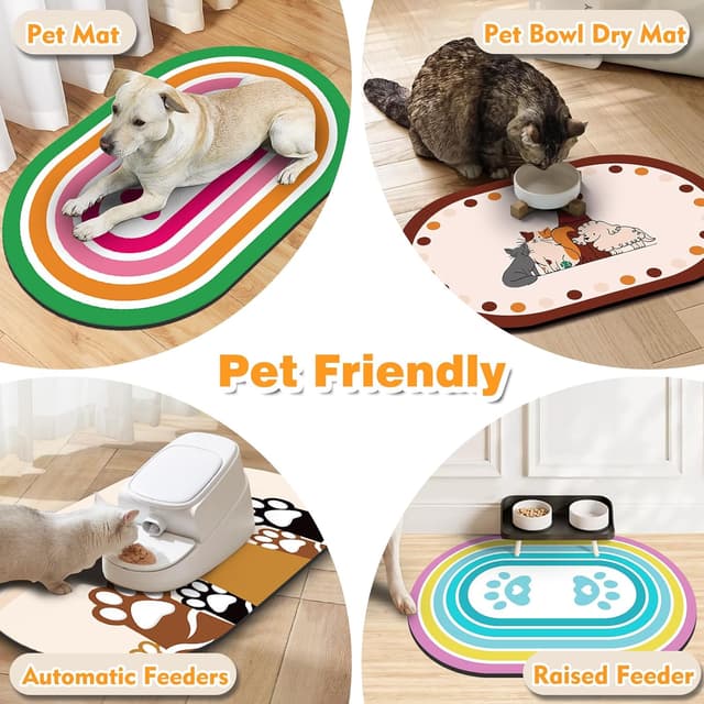 Detalle 2 de METEOROCK Absorbent Dog Food Mat (51x30.5cm) with 100% Rubber Backing