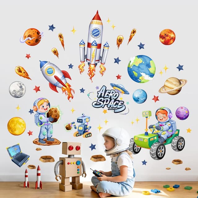 Imagen de Supzone Outer Space Rockets Wall Stickers en OfertitasTOP