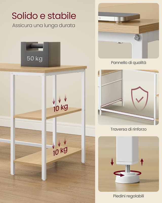 Detalle 2 de VASAGLE Scrivania ufficio 160 x 60 x 76