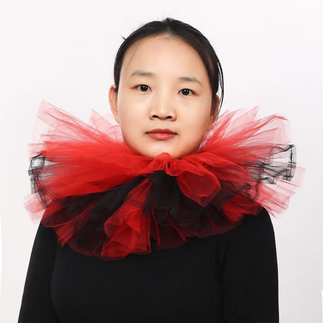 Detalle de Blessume Victorian Ruffle Collar Renaissance Mesh Clown Collar (Layered Neck Ruff)