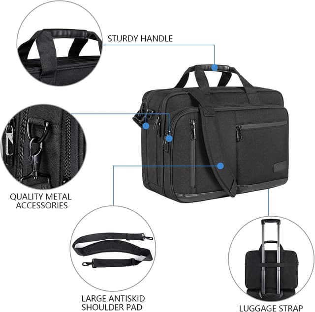 Detalle 2 de VANKEAN expandable laptop briefcase up to 17.3-inch for work, travel and school
