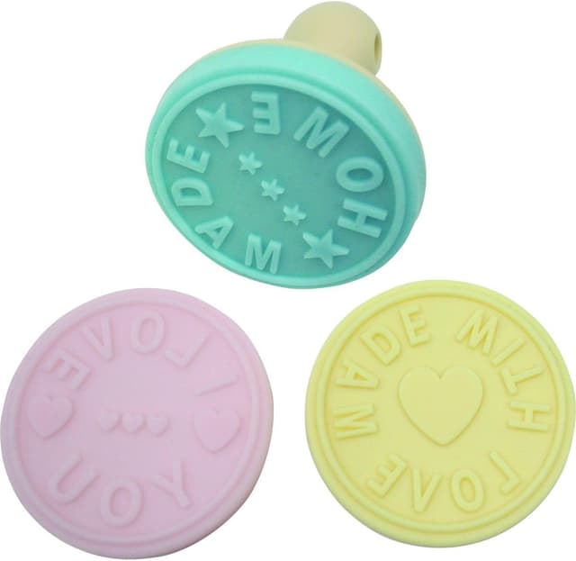 Detalle de Lot de 3 tampons à pâtisserie Zenker 44812 (silicone) pour biscuits — « Home Made », « I Love You », « Made with Love »