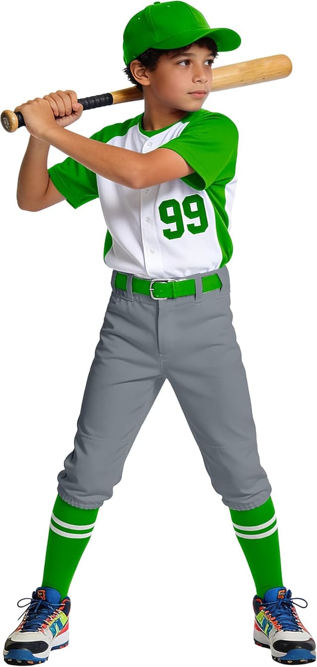 Detalle 2 de MIVEI Knicker Baseball Pants for Toddler & Youth (2T–5T): Softball & T-Ball Practice Pants with Pocket & Belt Loops