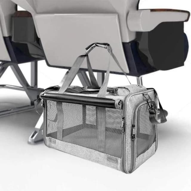 Detalle de SHJOEE Soft Sided Cat/Dog Carrier Bag (46 x 30 x 30 cm) with Removable Mat, Foldable Travel Transport Bag