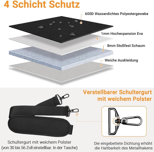 Detalle de TECOOL Laptoptasche 16 Zoll für 16,54 Zoll