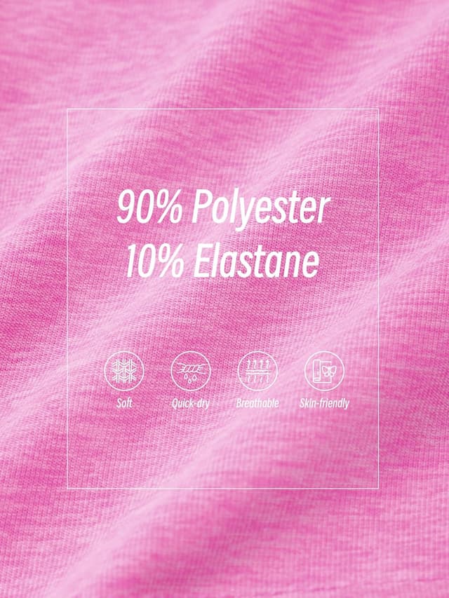 Detalle de QWE 5-Pack Girls Athletic Shorts (Quick-Drying, Drawstring, Pockets)