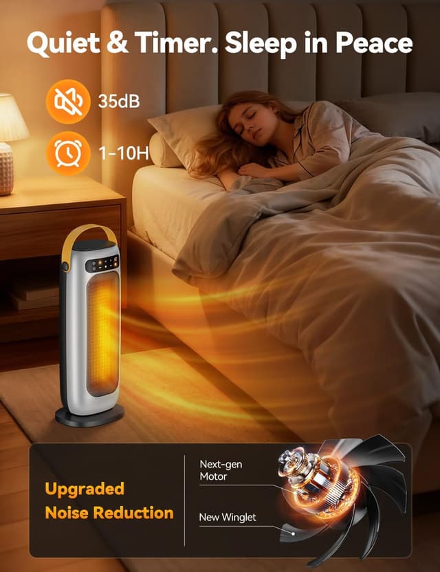 Thumbnail 5 de Chauffage Céramique PTC 1500 W, 4 modes, 110°, minuterie ⚡