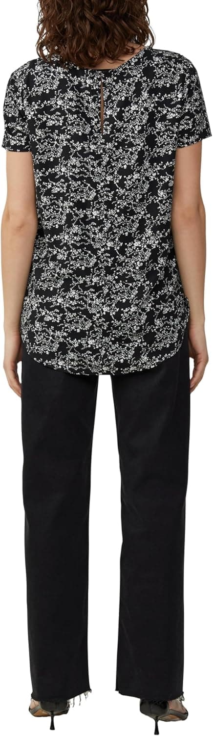 Detalle 2 de QS Kurzarmbluse aus Viskose mit Rundhalsausschnitt