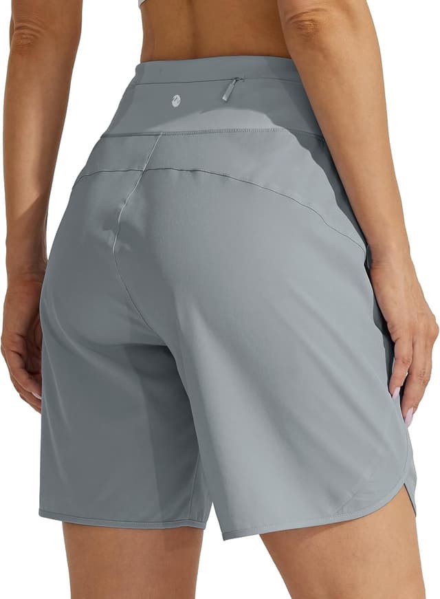 Detalle 2 de WILLIT Damen Sportshorts kurz mit High Waist, Schnelltrocknend und 3 Taschen (7" INSEAM)