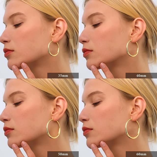 Detalle 2 de PABBEU Ohrringe Creolen Silber 925 40 mm