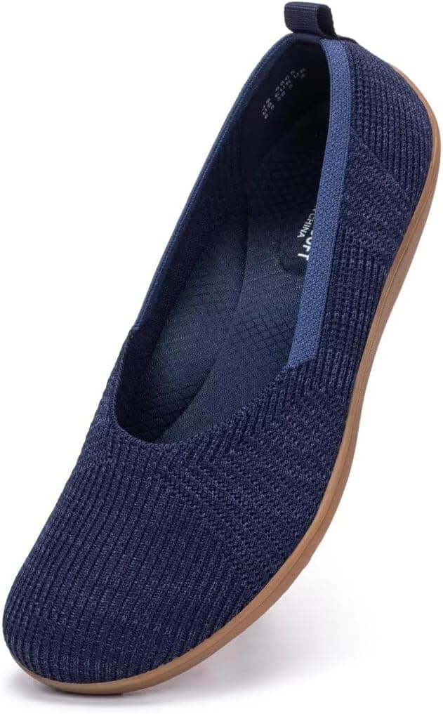 Detalle de Frank Mully Damen-Ballerinas für den Sommer – bequeme, rutschfeste Flats mit breiter Zehenpartie