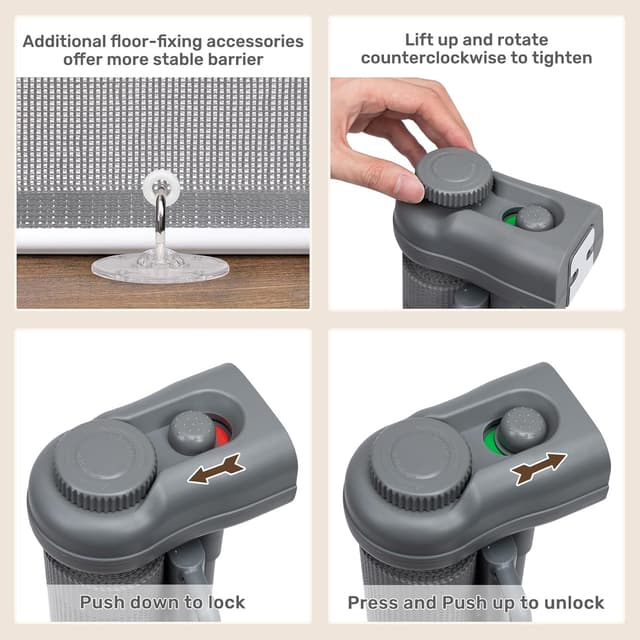 Thumbnail 5 de HollyHOME Retractable Stair Gate 300 cm safety gate 🚪