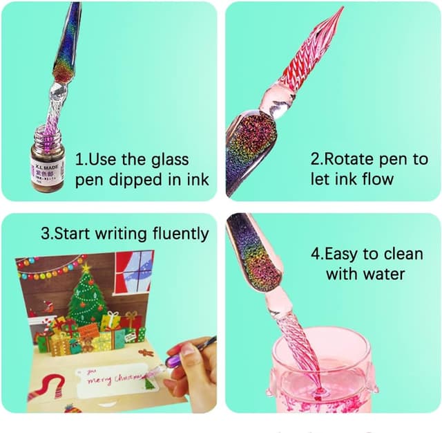 Thumbnail 3 de EACHHAHA Set penne a immersione in vetro per calligrafia 🖋