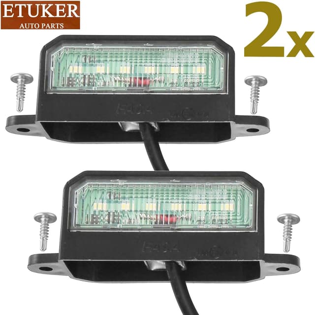 Detalle 2 de ETUKER 2x LED Number Plate Lights (12v/24v) for Trailers – E-approved