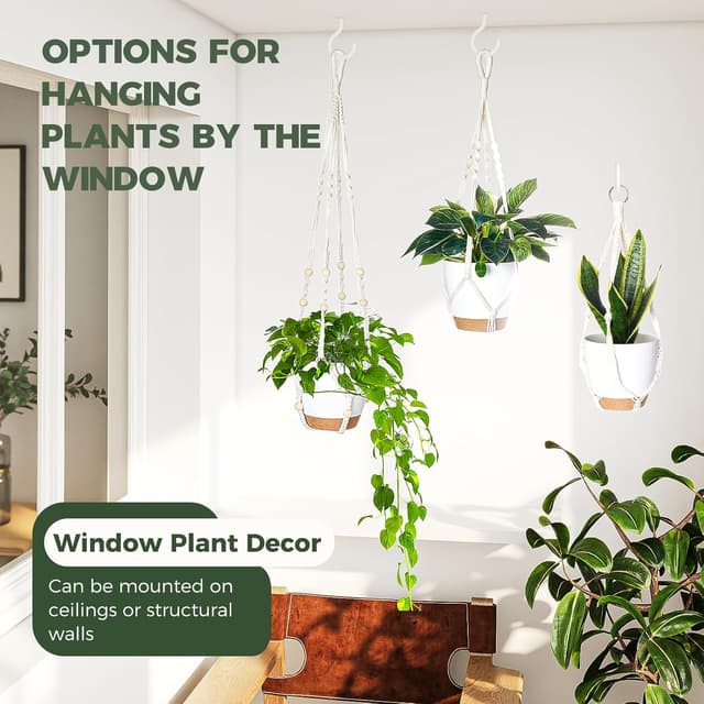 Thumbnail 4 de Bamworld 3 Pack Hanging Plant Pots self-watering planters