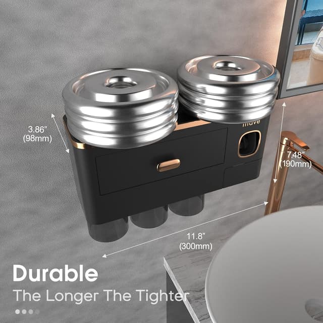 Thumbnail 4 de iHave Toothbrush Holder Wall Mounted with Dispenser