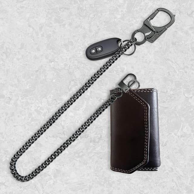 Detalle de Ahiller Geldbörsenkette mit Verschluss – Herren-Jeans-/Geldbeutelkette im Doppelschloss-Design