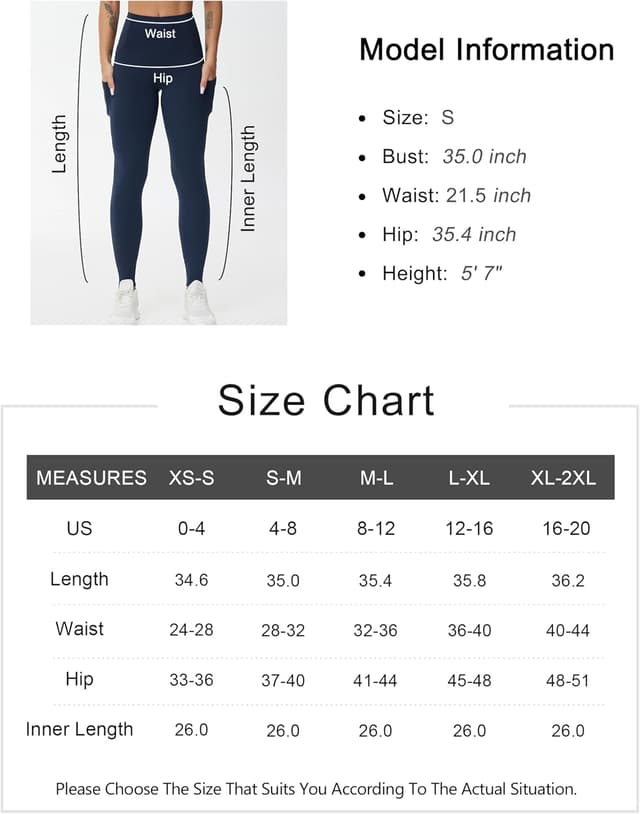 Thumbnail 6 de THE GYM PEOPLE Pantaloni da yoga da donna a vita alta con tasche e controllo pancia