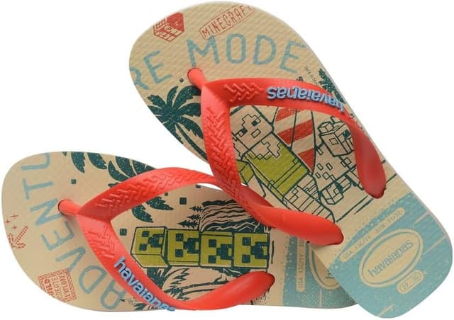 Detalle de Havaianas Minecraft (Mini Me) — tongs enfant beige & orange