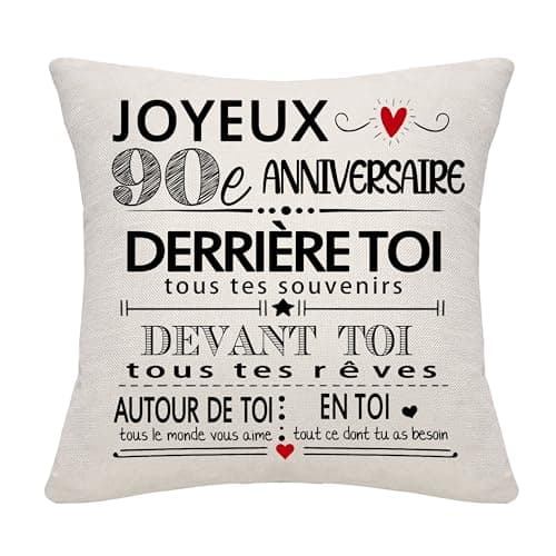 Imagen de Housse de coussin pour anniversaire 90 ans đ en OfertitasTOP