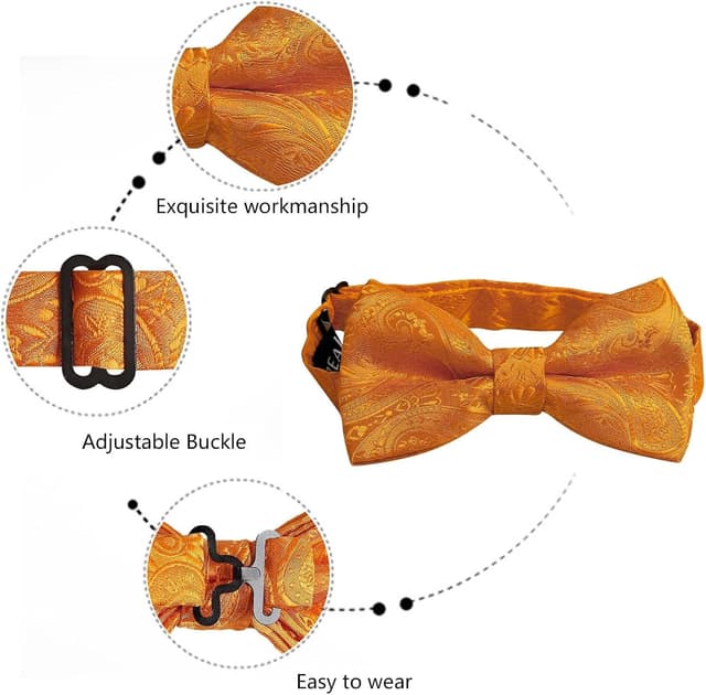 Detalle de Alizeal Mens Paisley Bow Tie Set