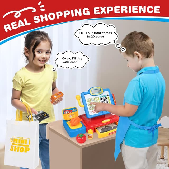 Detalle 2 de Dreamon Kids Toy Cash Register with Scanner, Calculator & Scale Pretend Till (for 3+)