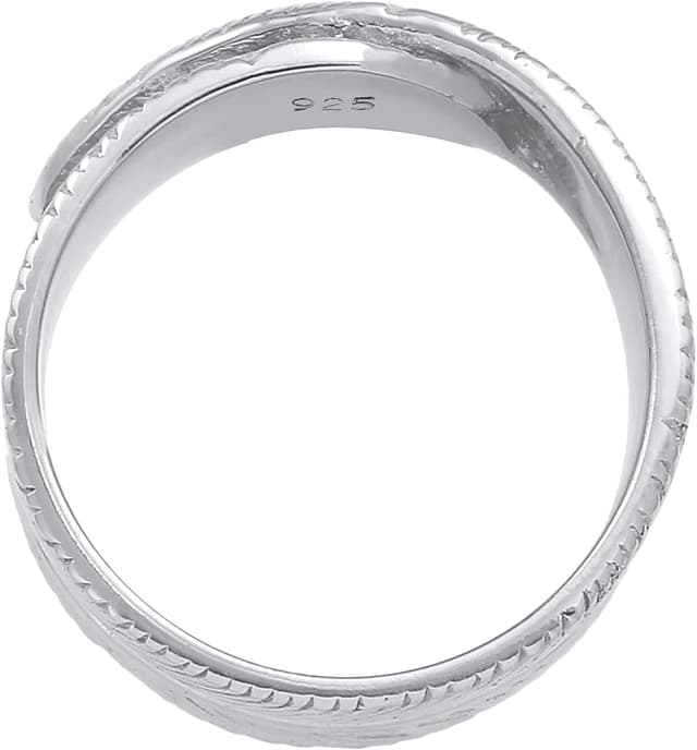 Detalle 1 de Kuzzoi Massiver Herrenring 12 mm mit Feder-Design aus 925 Sterling Silber (Ringgrößen 60–66)