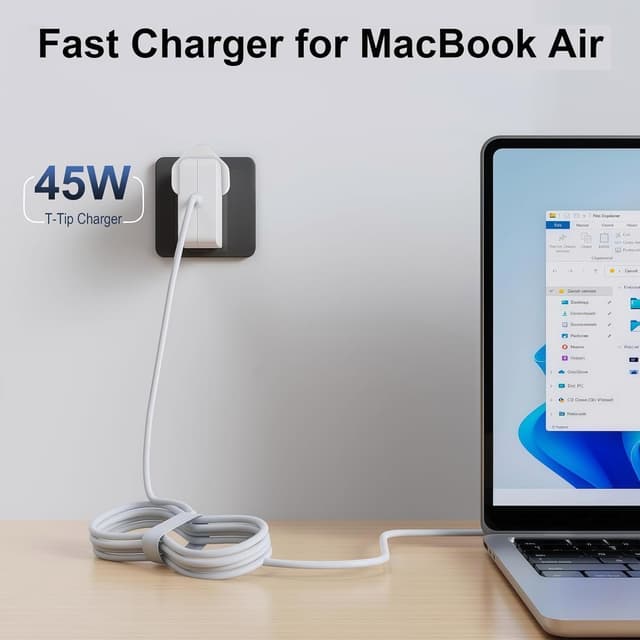 Detalle 2 de bokilino 45W T-Tip Charger for MacBook Air 13-inch