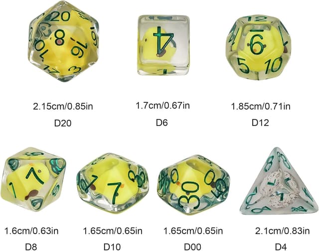 Thumbnail 4 de cusdie 7-Die DND Dice Set 7pc, yellow chicken 🎲