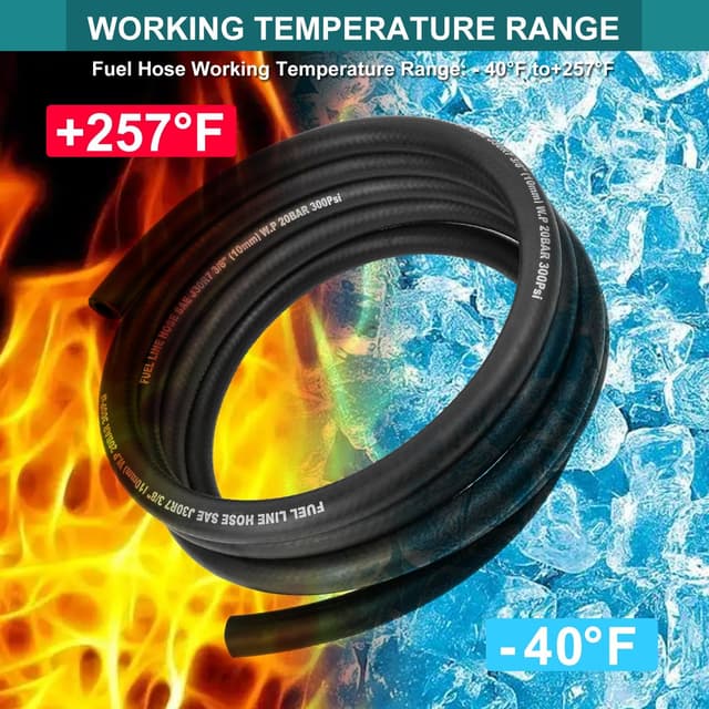 Thumbnail 2 de 3/8 Inch ID Fuel Line Hose 10ft — 300 PSI ⛽