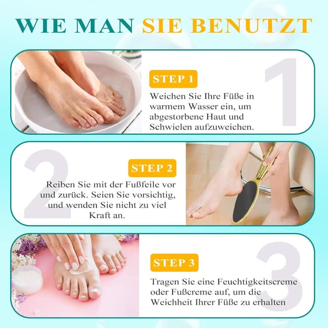 Thumbnail 6 de HovuuTuig Nano Glas Hornhautentferner mit Langgriff – sanfte Fußpflege für nasse & trockene Füße (Gold)