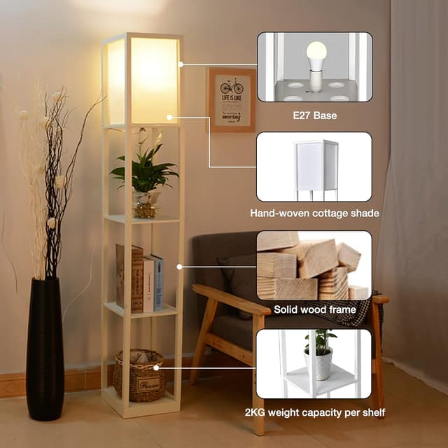 Thumbnail 2 de PULUOMIS Floor Lamp with Shelves 160cm