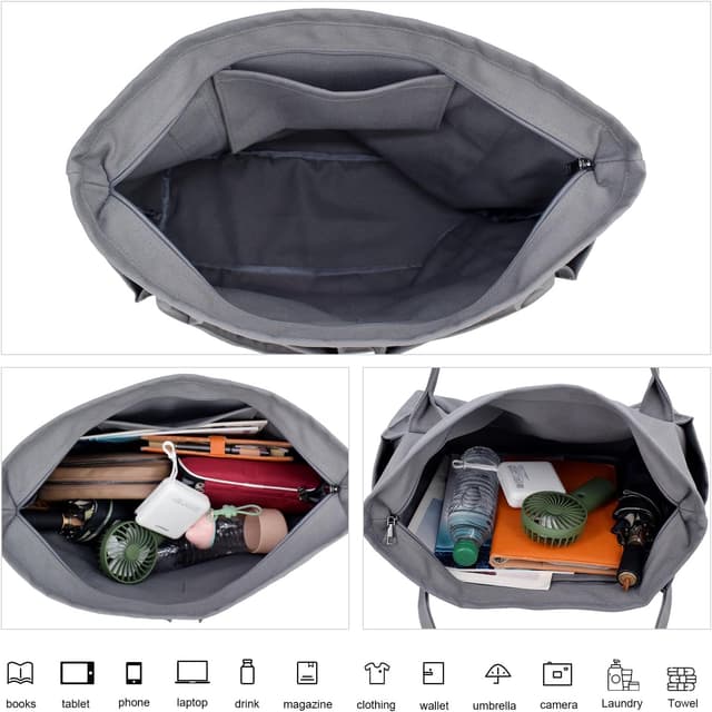 Thumbnail 2 de Große Canvas Tote Bag 45x34x15 cm