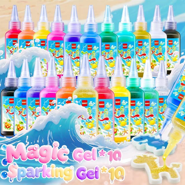 Detalle de QANIY Magic Water Elf Toy Kit (20 Gels, 24 Molds) — DIY Squishy Maker for Kids Ages 4–8