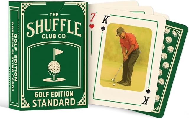 Detalle de Shuffle Club Co Golf Playing Cards (Hand-Illustrated Vintage Golf Deck) — Made in the USA, 55-Card Deck