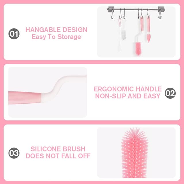 Detalle 1 de Vicloon baby bottle brush set 3PCS