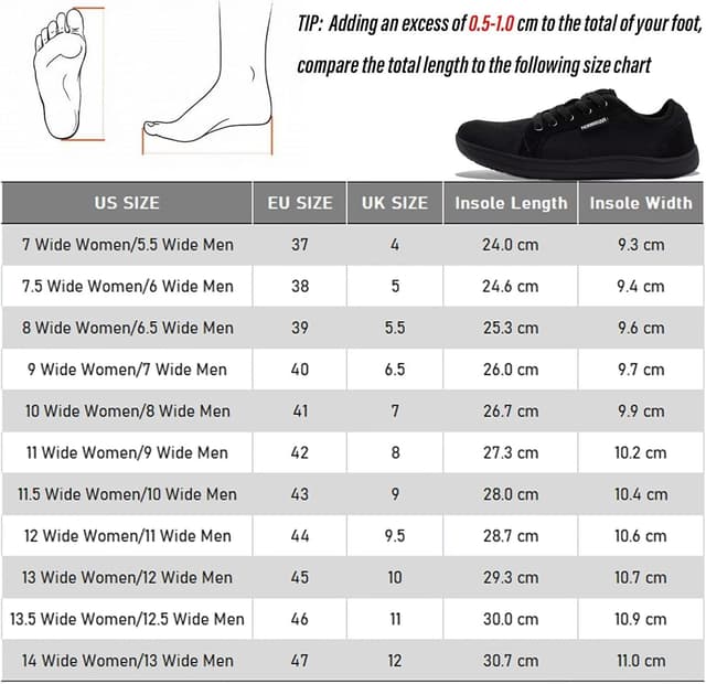 Detalle 2 de HOBIBEAR unisex wide barefoot minimalist shoes for outdoor trail walking