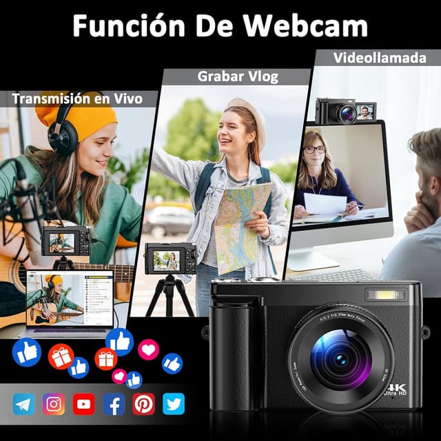 Thumbnail 6 de Cámara Digital 4K 48MP compacta para vlogging