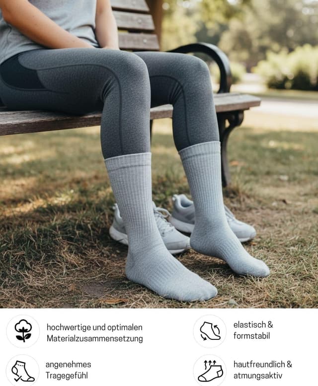 Thumbnail 3 de 10 Paar Sportsocken Tennissocken Baumwolle