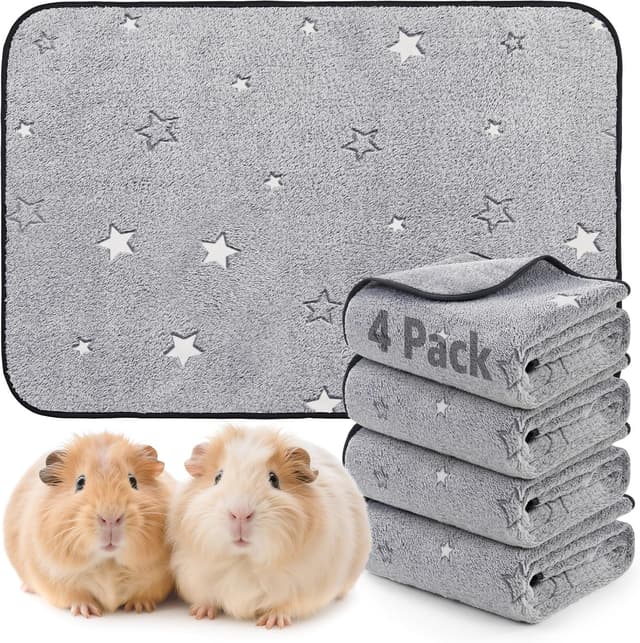 Detalle de PICK FOR LIFE 4 pcs Guinea Pig Fleece Cage Liners (Leakproof, 60 x 120 cm) for Small Animals
