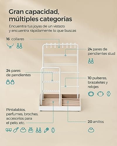 Detalle 2 de SONGMICS soporte de joyas JJS021W01, 30 cm