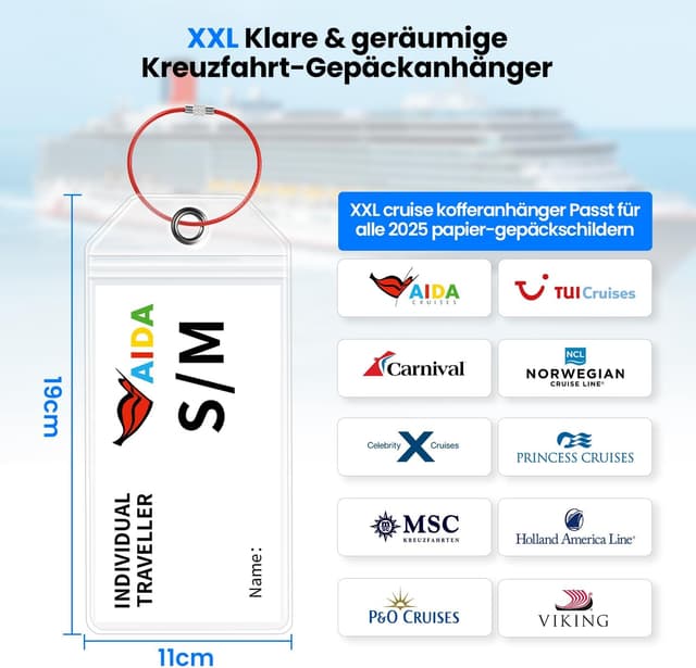 Thumbnail 1 de Honizer Kofferanhänger Kreuzfahrt-Set 6 Stück 19×11 cm